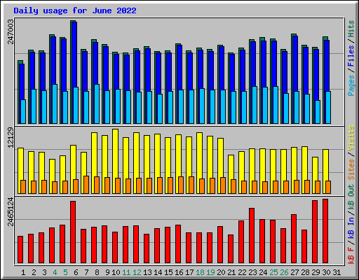 Daily usage for June 2022