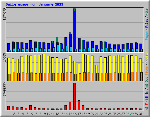 Daily usage for January 2023