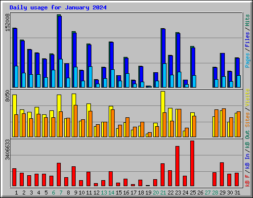 Daily usage for January 2024