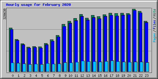 Hourly usage for February 2020
