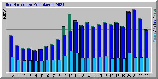 Hourly usage for March 2021