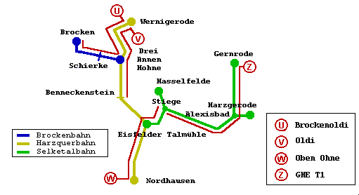 Map of the routes of the 