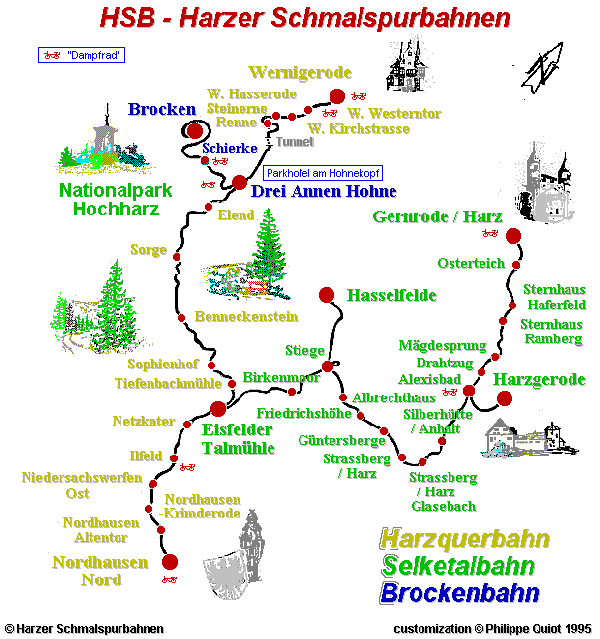 Map of the HSB network